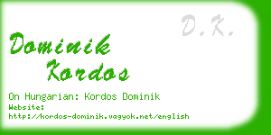 dominik kordos business card